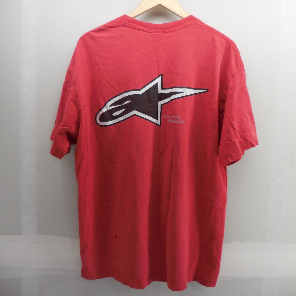 Vintage Alpinestars Racing Ahead Graphic T-Shirt Red XL Motocross Streetwear